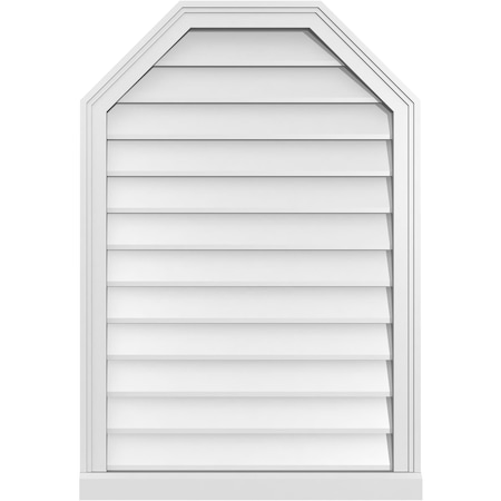 Ekena Millwork Octagonal Top Surface Mount PVC Gable Vent w/ 2"W x 2"P Brickmould Sill Frame, 26"W x 38"H GVPOT26X3803SN